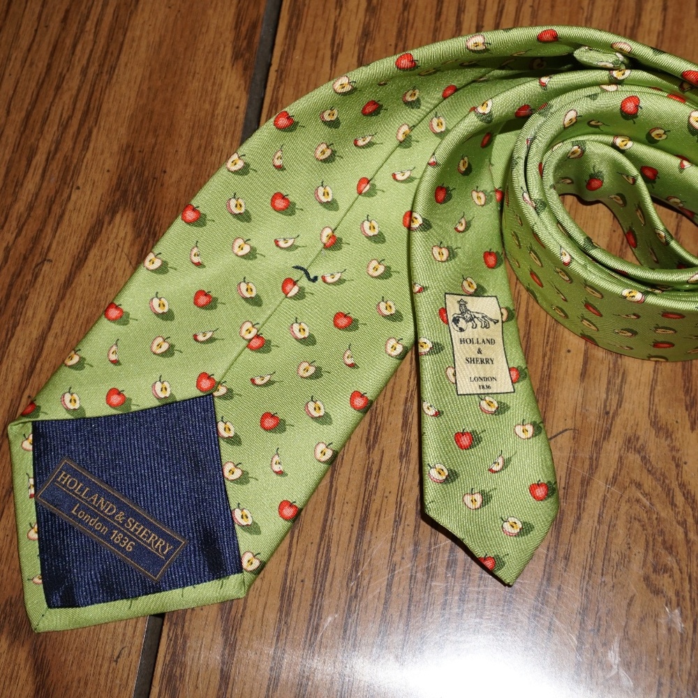 HOLLAND & SHERRY Silk Green Apple Tie New London
